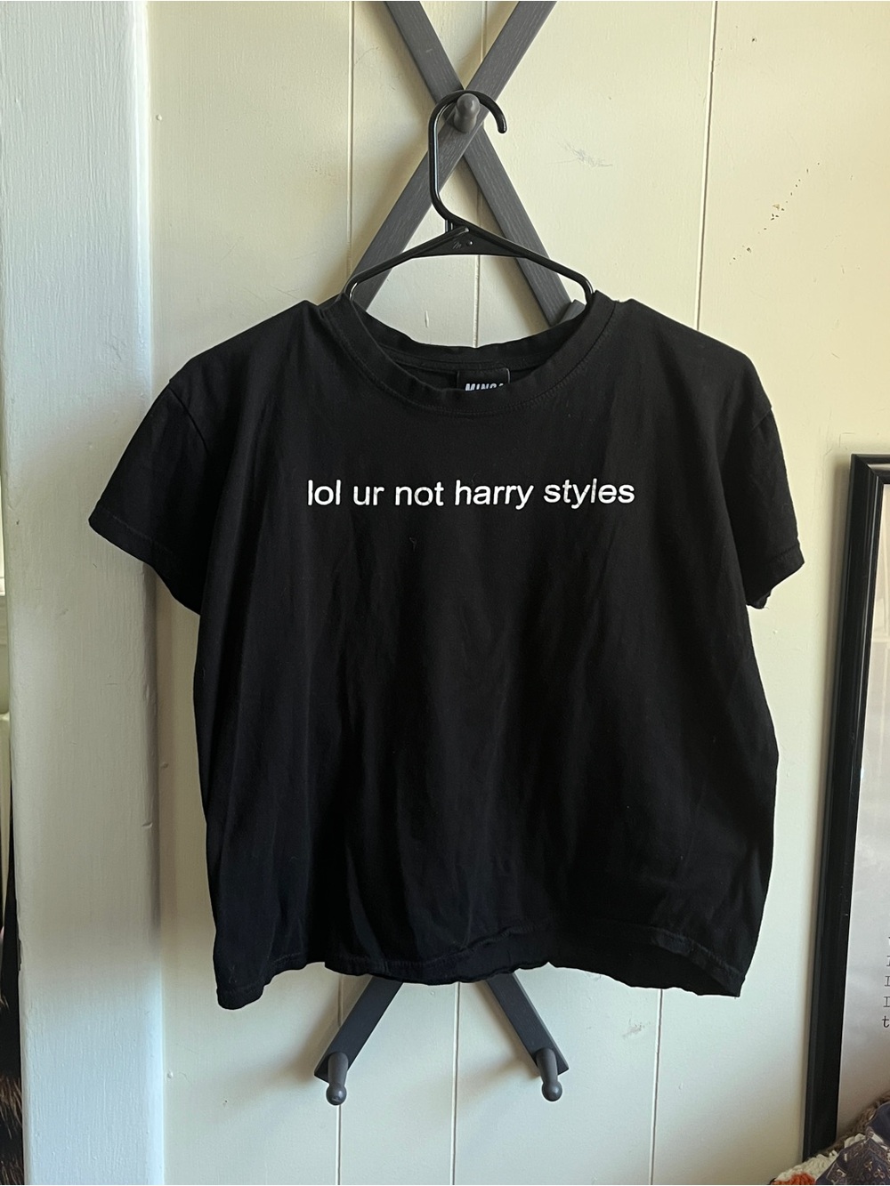 Black Graphic Tee "lol ur not harry styles"